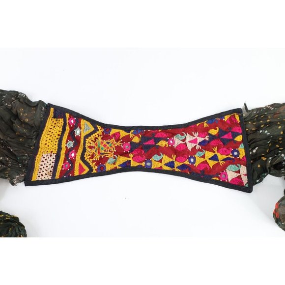 Vintage 50s 60s Traditional Rabari Rajasthani Badmeri Mirror Waist Band Wrap main image 4